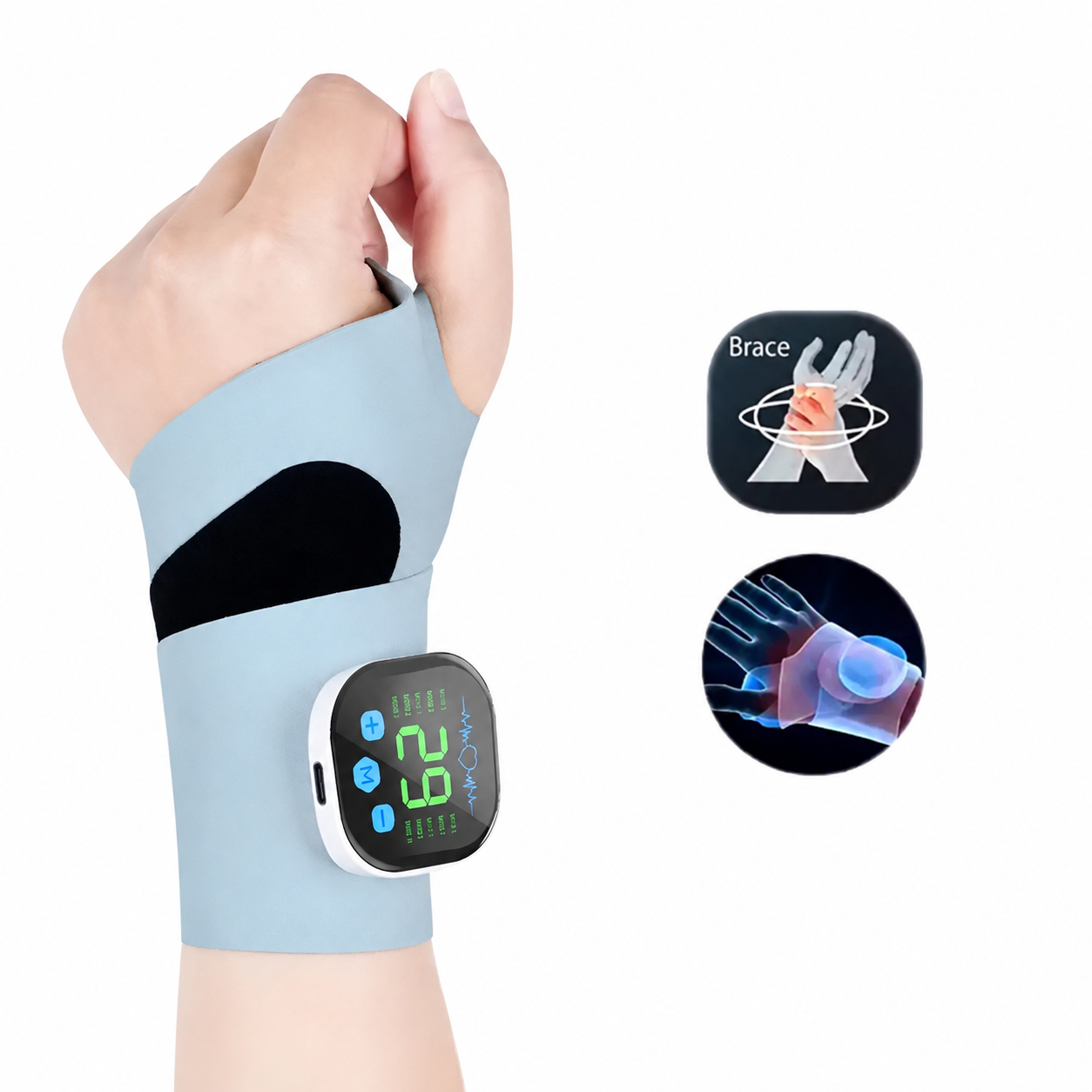 Wireless Vibrating Wrist Massager Brace