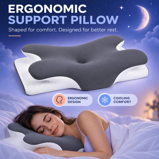 ERGONOMIC NECK SUPPORT FOR COOLER, BETTER SLEEP