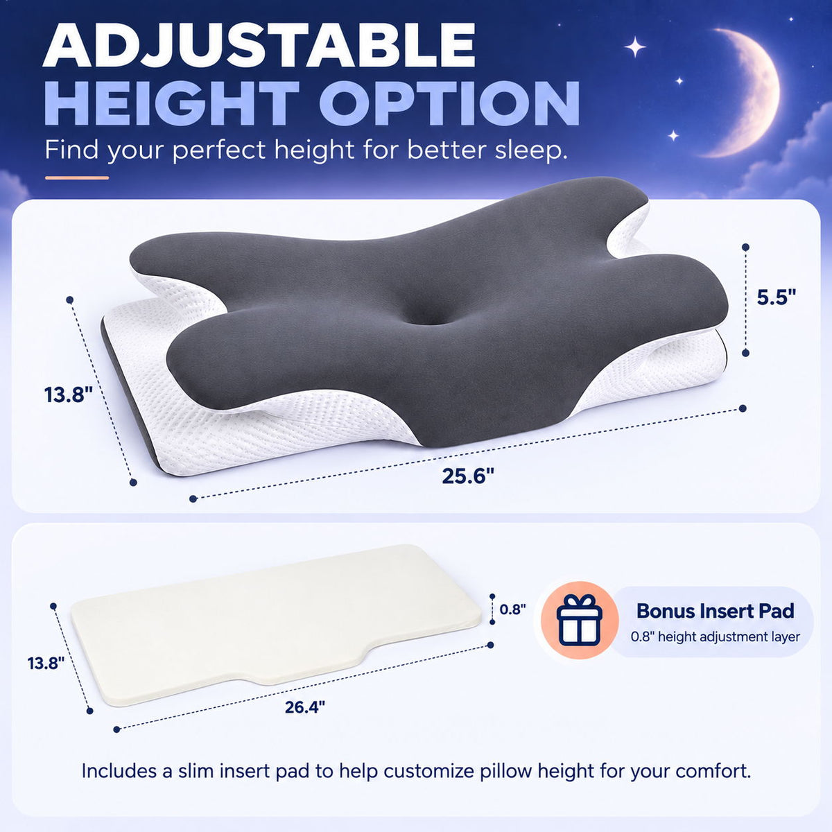 ERGONOMIC NECK SUPPORT FOR COOLER, BETTER SLEEP
