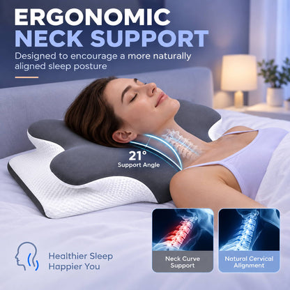 ERGONOMIC NECK SUPPORT FOR COOLER, BETTER SLEEP