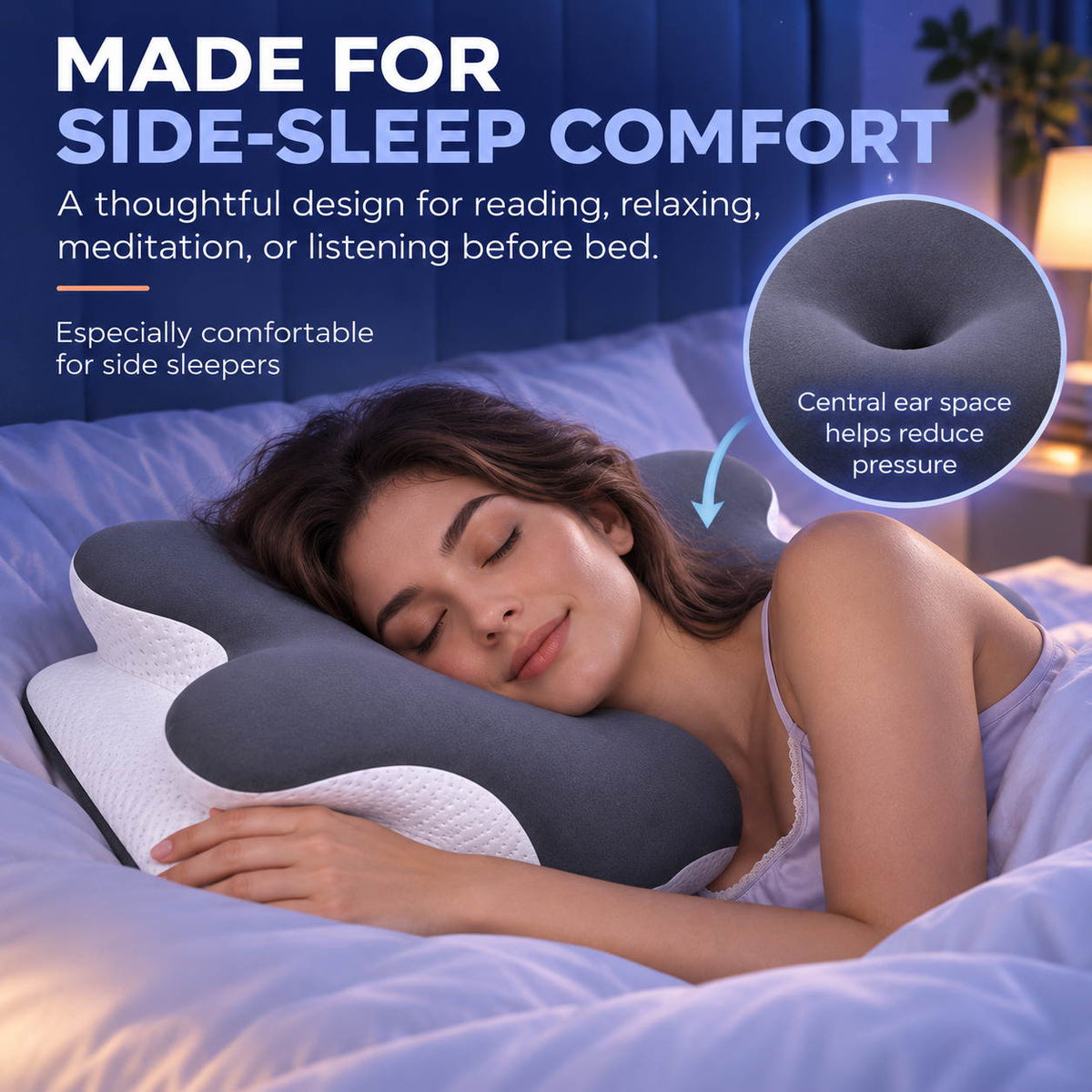 ERGONOMIC NECK SUPPORT FOR COOLER, BETTER SLEEP
